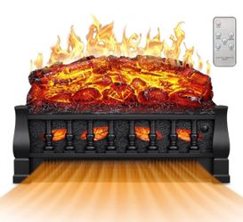 21 Inches Electronic Fireplace Insert Log Heater Set