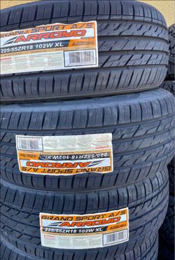 225/55ZR18 Arroyo A/S Set 4 New Tires