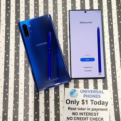 Samsung Galaxy Note 10 Plus 128gb Unlocked! FREE Smartwach/ Headphones. Pay $1 Today Rest in payments. NO CREDIT NEEDED FINANCING 