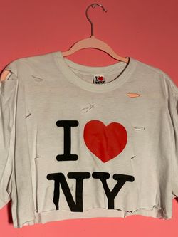 I ❤️ NY gray cropped tee