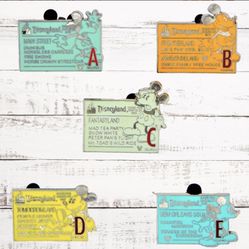 Disneyland "Park Tickets" Collector Pin Set
