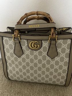 Diana mini leather-trimmed crystal-embellished canvas-jacquard tote