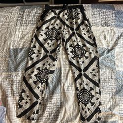 Cozy pants w print and elastic waistband