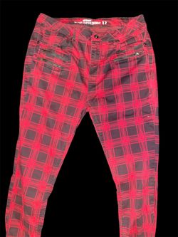 Size 17 High Waisted Skinny Jeans Black And Red #gothic #emo