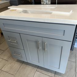 Bathroom vanity 36 inch gray 