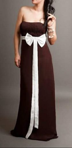 Brown dress gown homecoming wedding bridesmaid prom