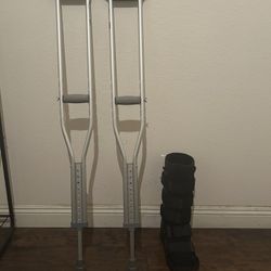 Aluminum Adjustable Crunches With Procare XcelTrax Air Tall Walker Boots 