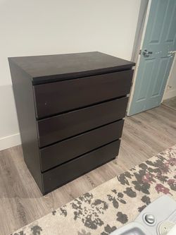 Black 4-Drawer Dresser Chest