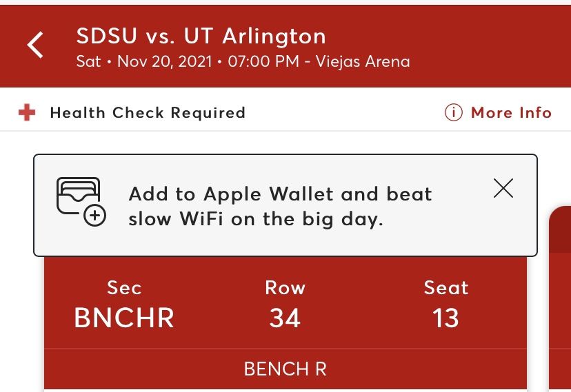 SDSU vs #19 Colorado state (aisle seats) - $30