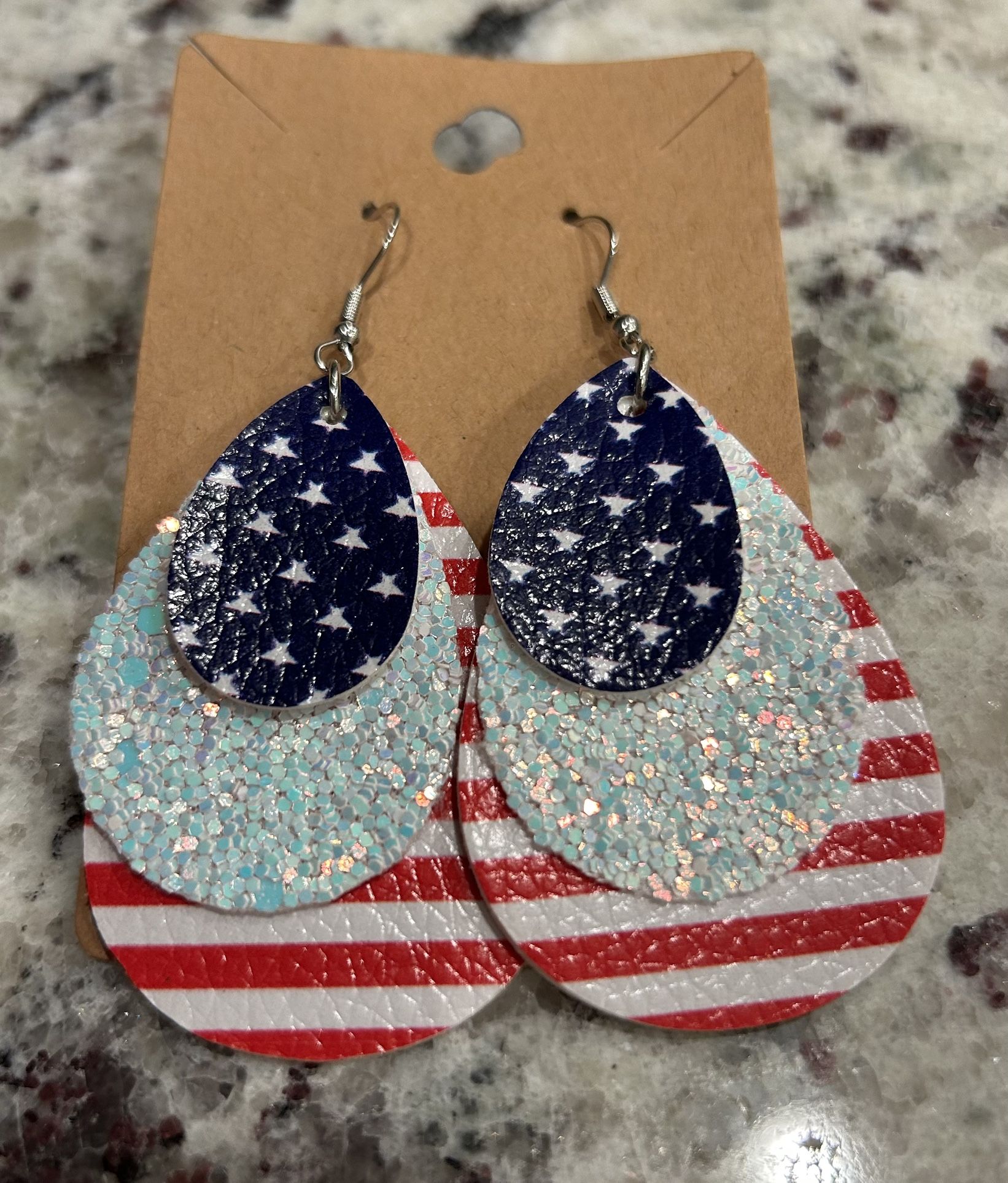 🔺▫️🔹 RED, WHITE & BLUE EARRINGS 🔺▫️🔹