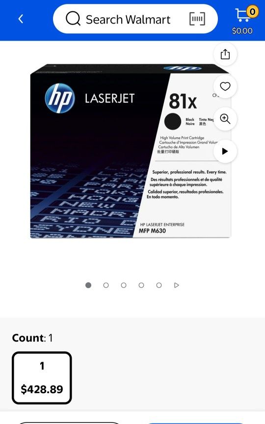 HP 81X High Yield Black Original LaserJet Toner Cartridge, ~25,000 pages, CF281X