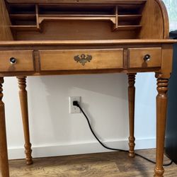 Vintage Tell City Solid Maple Roll-Top Desk – Young Republic Collection