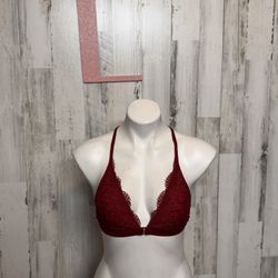 Victoria’s Secret Burgundy Lace Triangle Bralette  Size L
