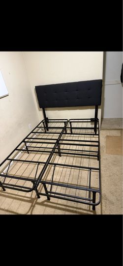 Full size bed frame with headboard