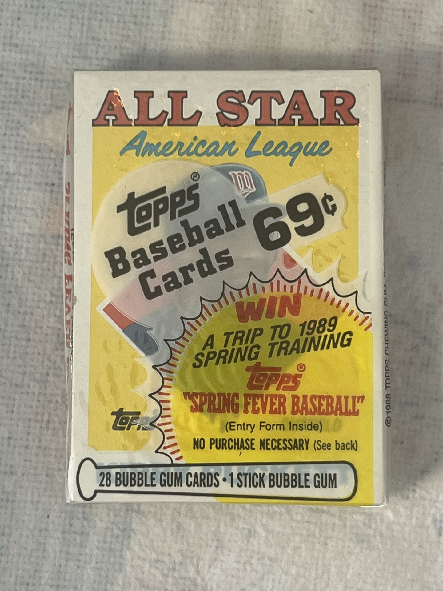 1988 Topps Baseball Cello Pack w/Kirby Puckett All-Star