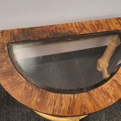 Pair Antique Half Moon side tables - $55