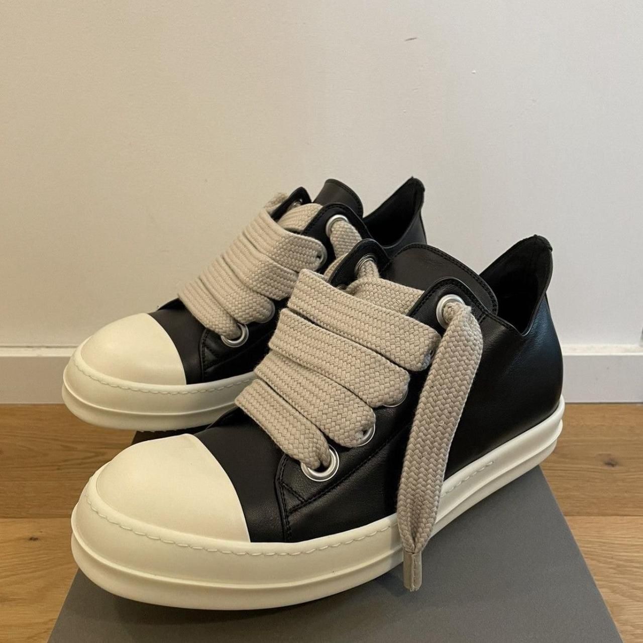 Men's Black and Cream Trainers(77)45