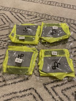 JQP Sports 2 Running Vest and LED Safety Light Sets (4-Pack with Clip and Waterproof Running Light and Reflective Vest, Suitable for Jogging, Cyclin