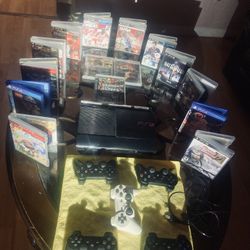 PS3  With 15 games And 5 Controls        Everything Works Perfectly