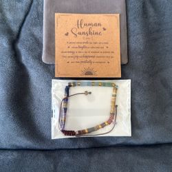 New Human Sunshine Beaded Bracelet Pouch Card