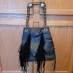 Great Condition Handbag Bag Shoulder Gold Chain Tassel Tassels Fringe