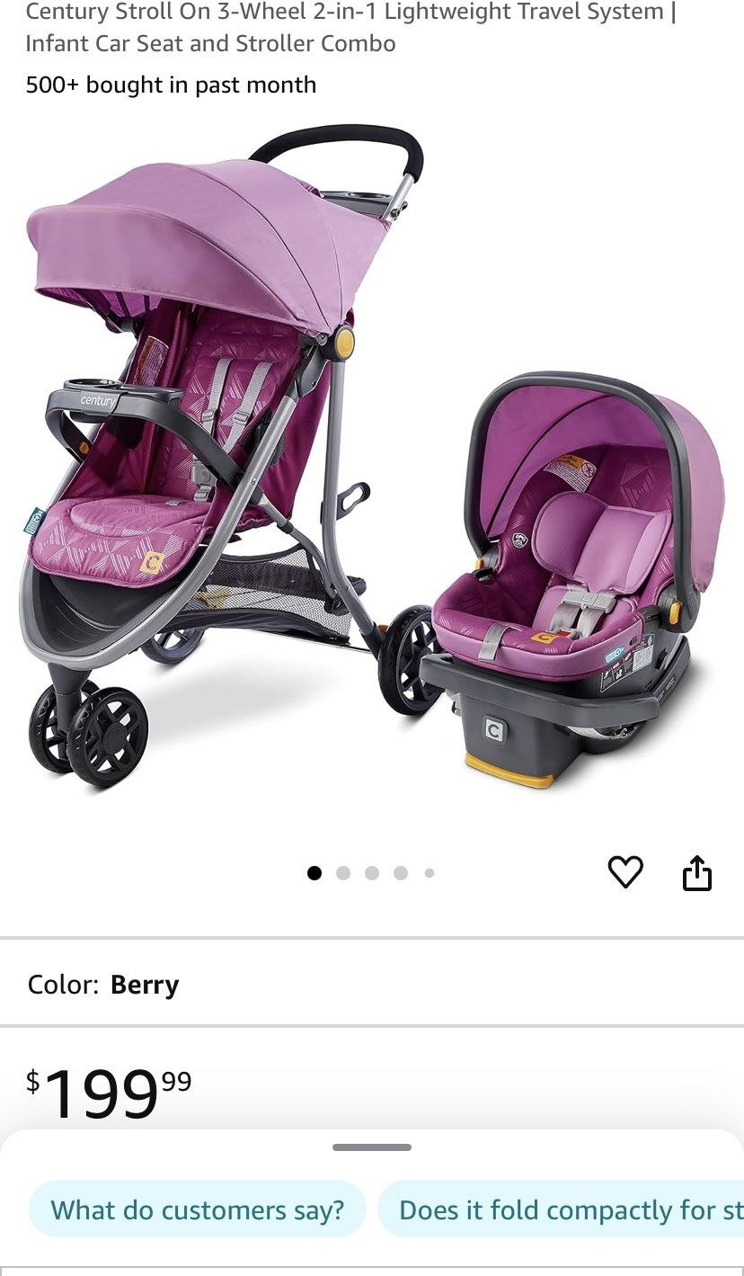 Century Stroll On 3-Wheel 2-in-1 Lightweight Travel System | Infant Car Seat  and Stroller Combo for Sale in Norfolk, VA - OfferUp