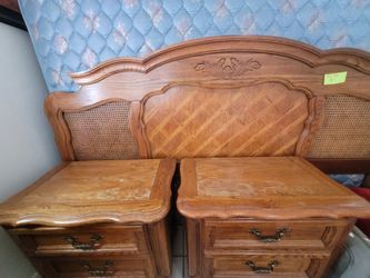 King Bed Headboard with Two Nightstands