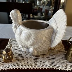 Vintage French Country Crackled Glaze Turkey
