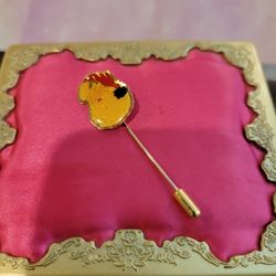 Vintage Santa Clause Lapel/Stick Pin 2.50" Goldtone F9