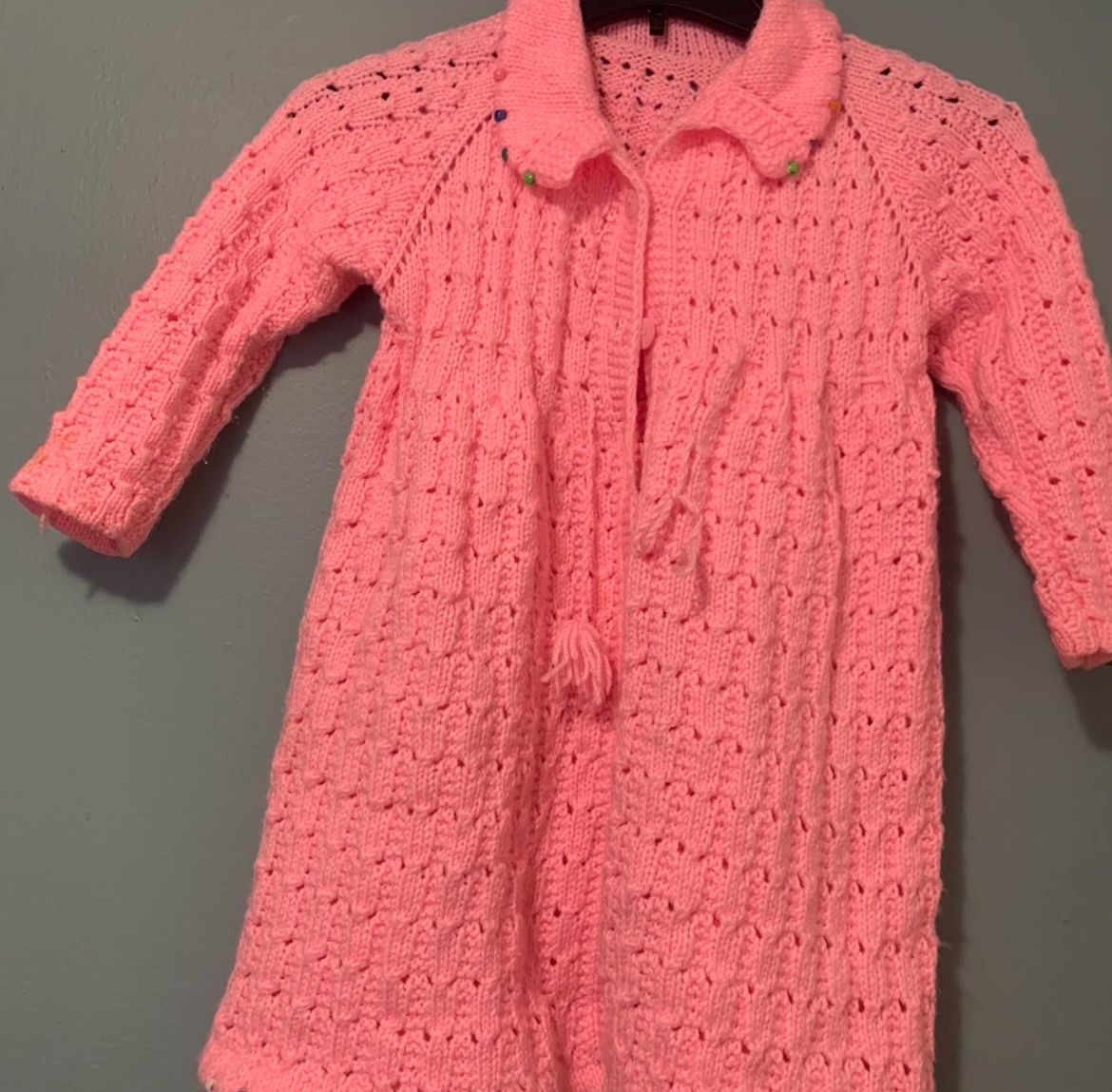 Pink Crocheted Girls Dress
