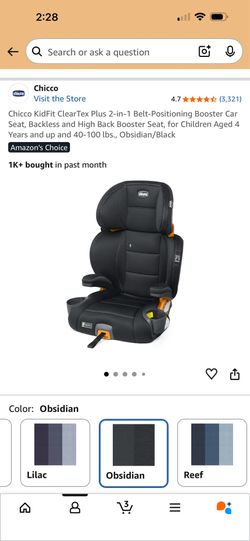 Chicco KidFit ClearTex Plus 2-in-1 booster seat