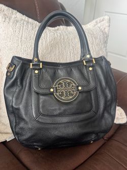 Tory Burch Black Leather Tote Bag