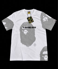 BAPE Ape Head T-Shirt White/Grey – Brand New With Tags