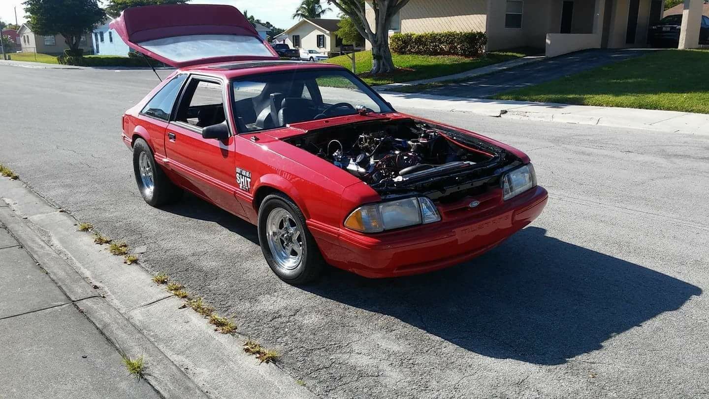 89 mustang drag car