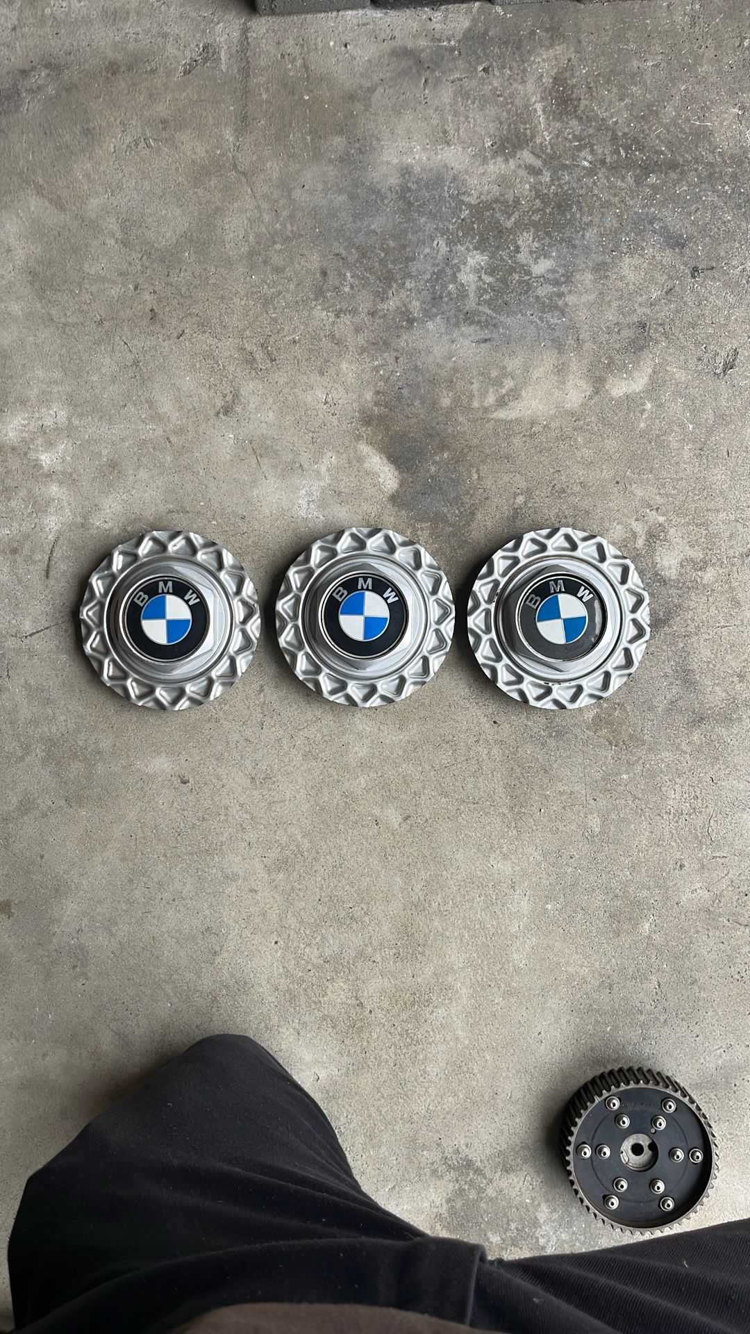 3 BBS 14” Basketweave Center Caps