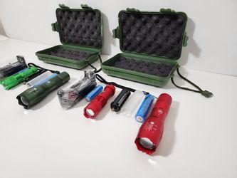 U'King Zoomable LED Flashlights Tactical Torch Light Camping Hiking Fishing ( Red & Green )