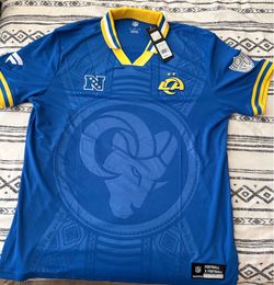 Los Angeles Rams Fanatics Royal Football x Football Collared Fan Top