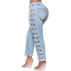 Boyfriend Jeans - Medium Blue Wash