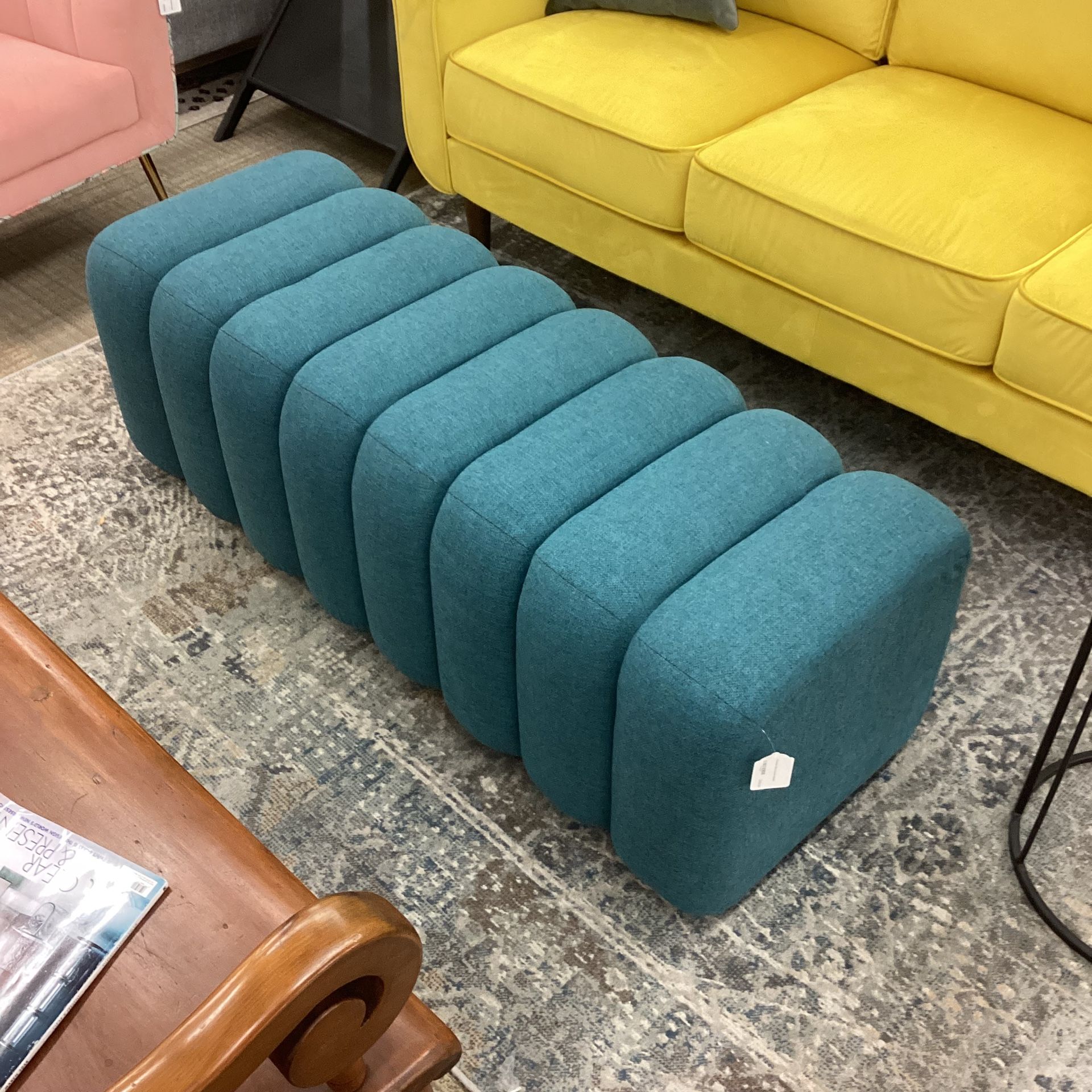 Peacock Blue Accent Bench