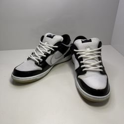 Nike SB Dunk Low Pro Black White Concord Patent Leather 304292-043 Sz 10.5