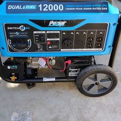LAKE NEW PULSAR 12000 WATTS  DUAL FUEL SWICH START AND PULL AC 120V/240V 30A,50A TRAE 3HRS DE USO