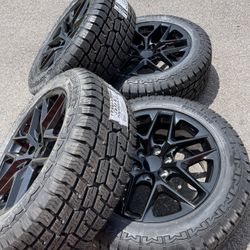 20X10  INCH  RIMS WITH 275/655R20LT TIRES  6 LUG  FITS CHEVY SILVERADO, DENALY ,YOCON AND TOYOTA RAM  (PRICE NEGOTIABLE)  RINES  20X10  6 VIRLOS CON L