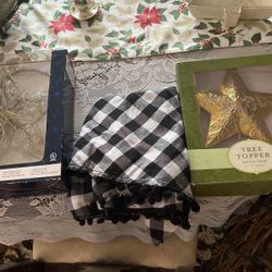 Two Tree Toppers And A Skirt For Tree Base 