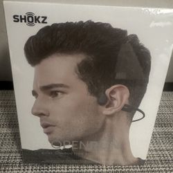 Shokz OpenRun Bluetooth Wireless Headphones - Black: Open-Ear, Built-In Microphone, Water-Resistant