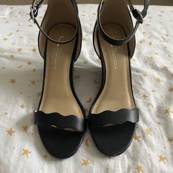 Black Wedge Sandal (size 6.5)