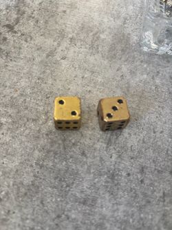 Vintage Brass Dice Pair – Heavy Metal Game Dice – Set of 2