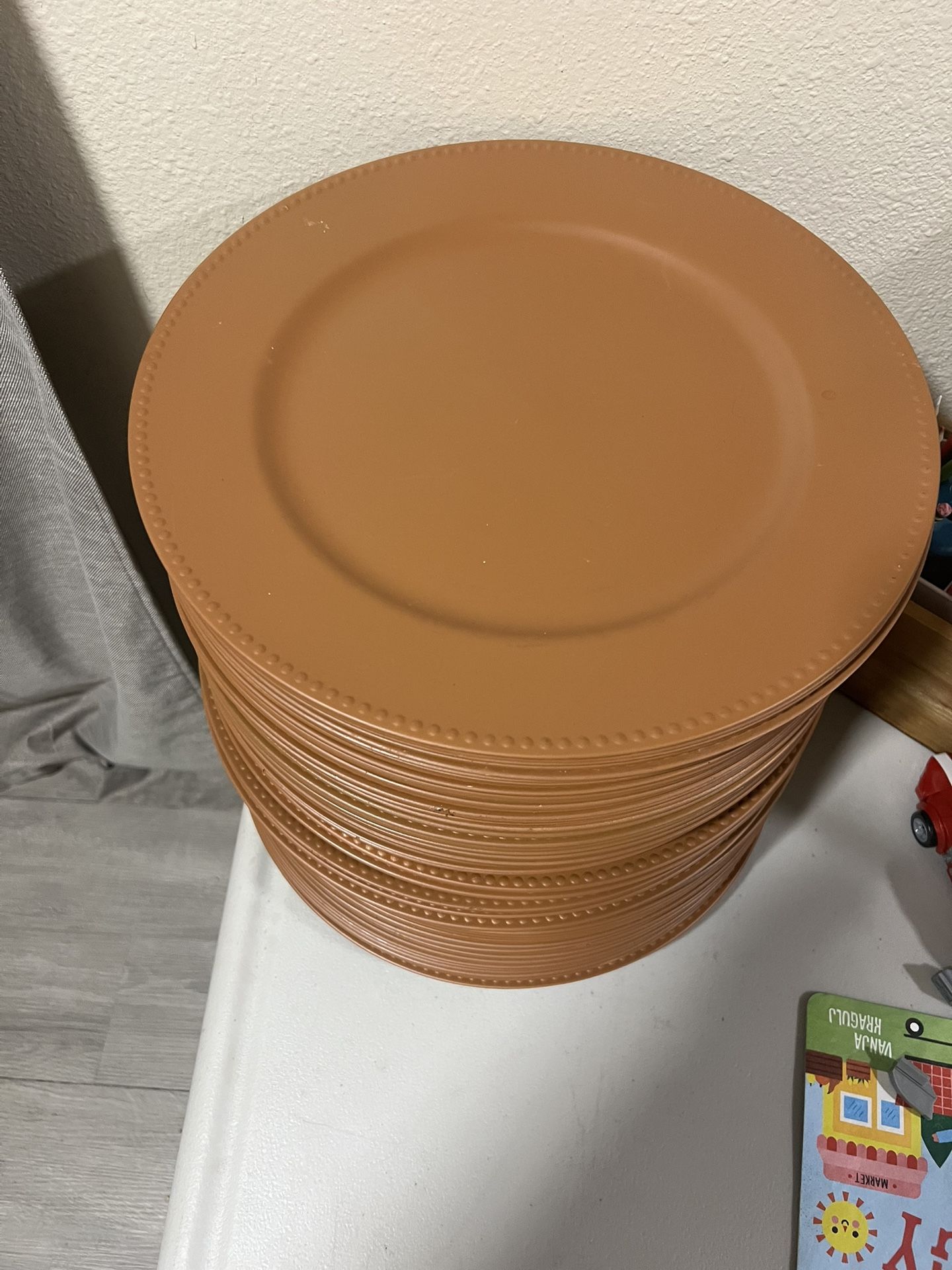 Terracotta Color Charger Plates And Bowls