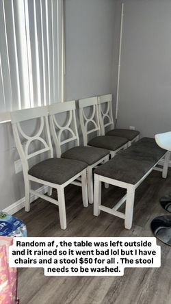 Chairs and benche
