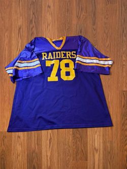 Vintage Raiders Purple & Yellow Nylon Jersey Number 78 Size XL Streetwear