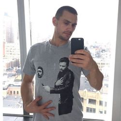 JAMES FRANCO Heathered Light Grey Black Limited Edition Selfie Graphic Tee